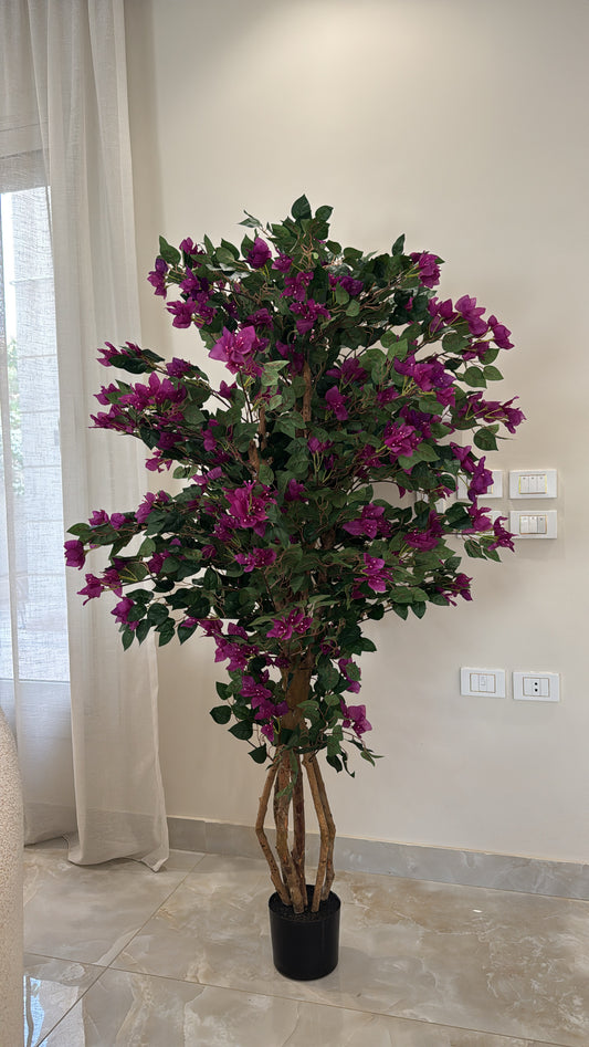 Artificial Purple Bougainvillea Tree | 2M Tall | Indoor & Outdoor Decor (Without Pot)