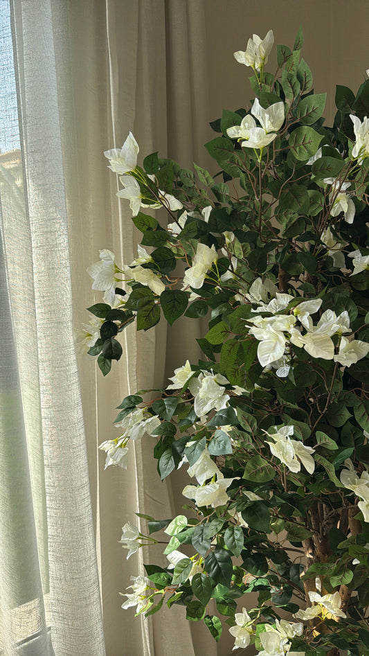 Artificial White Bougainvillea Tree | 2M Tall | Indoor & Outdoor Decor (Without Pot)