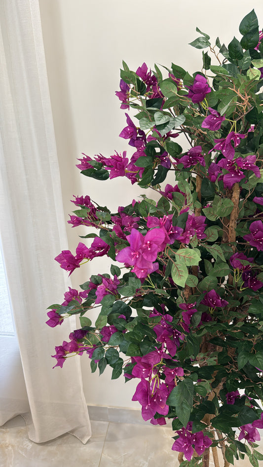 Artificial Purple Bougainvillea Tree | 2M Tall | Indoor & Outdoor Decor (Without Pot)