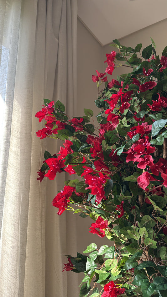 Artificial Red Bougainvillea Tree | 2M Tall | Indoor & Outdoor Decor (Without Pot)