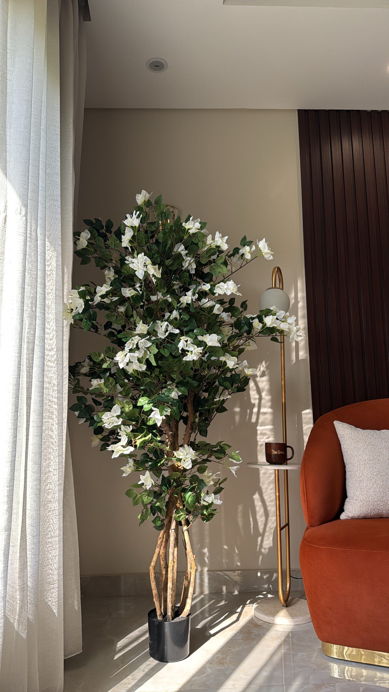 Artificial White Bougainvillea Tree | 2M Tall | Indoor & Outdoor Decor (Without Pot)