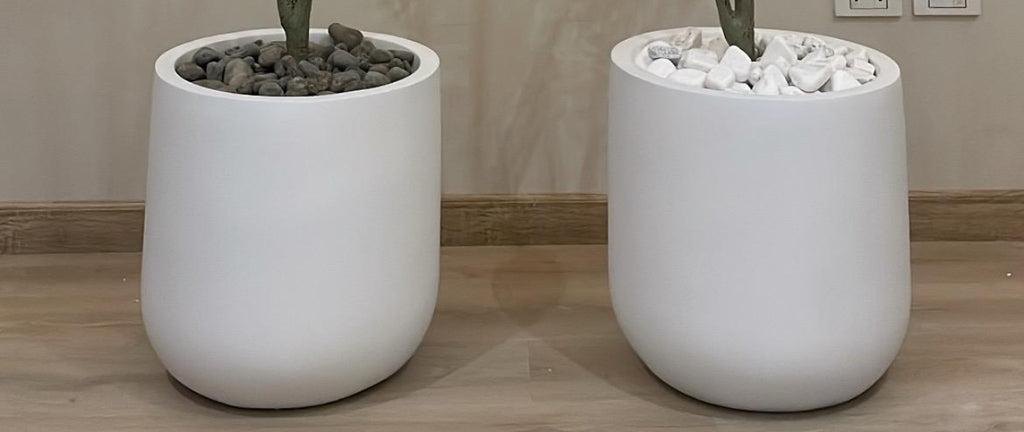 Luxurious Handcrafted Pot | 40x40 cm | Pristine White | Matte Finish