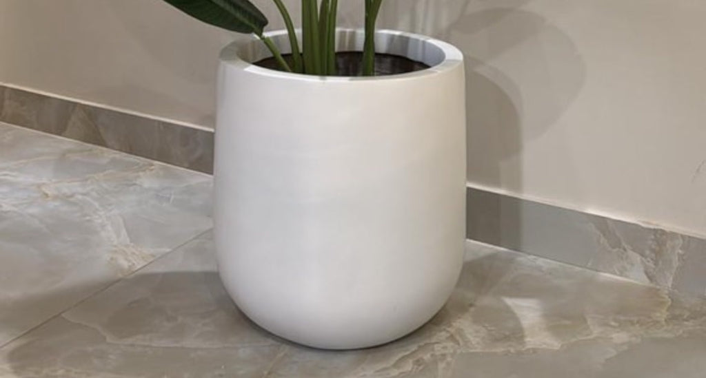 Luxurious Handcrafted Pot | 40x40 cm | Pristine White | Matte Finish
