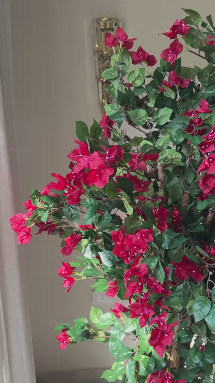Artificial Red Bougainvillea Tree | 2M Tall | Indoor & Outdoor Decor (Without Pot)